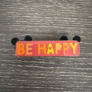 Disney Mickey Be Happy Pin Pink Orange